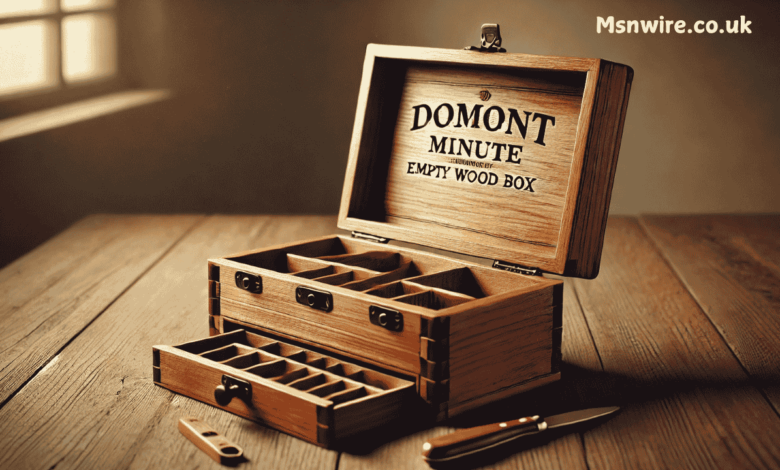 vintage domont minute empty wood box